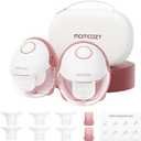Momcozy Breast Pump Hands Free Mobile Style | M6, Wearable Breastfeeding Electric Breast Pump Ideal Rhythm More Milk, DoubleFit Flange More Fit & Discreet with 3 Modes 9 Levels, 24mm - 2 Pack Cozy Red