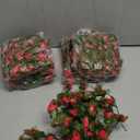 96Ft 16 Pack Fake Red Roses Vines Silk Flowers Faux Plastic Outdoor Hanging Floral Ivy Garland Decoration for Wedding Arch Baby Shower Birthday Party Garden(96FT)