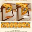 Pumpkin Plaid Fall Table Runner - 13"72" Thanksgiving Table Runner with Sunflower for Fall Decor, Seasonal Harvest Autumn Thanksgiving Decorations for Home, Dining Room, Kitchen, Parties