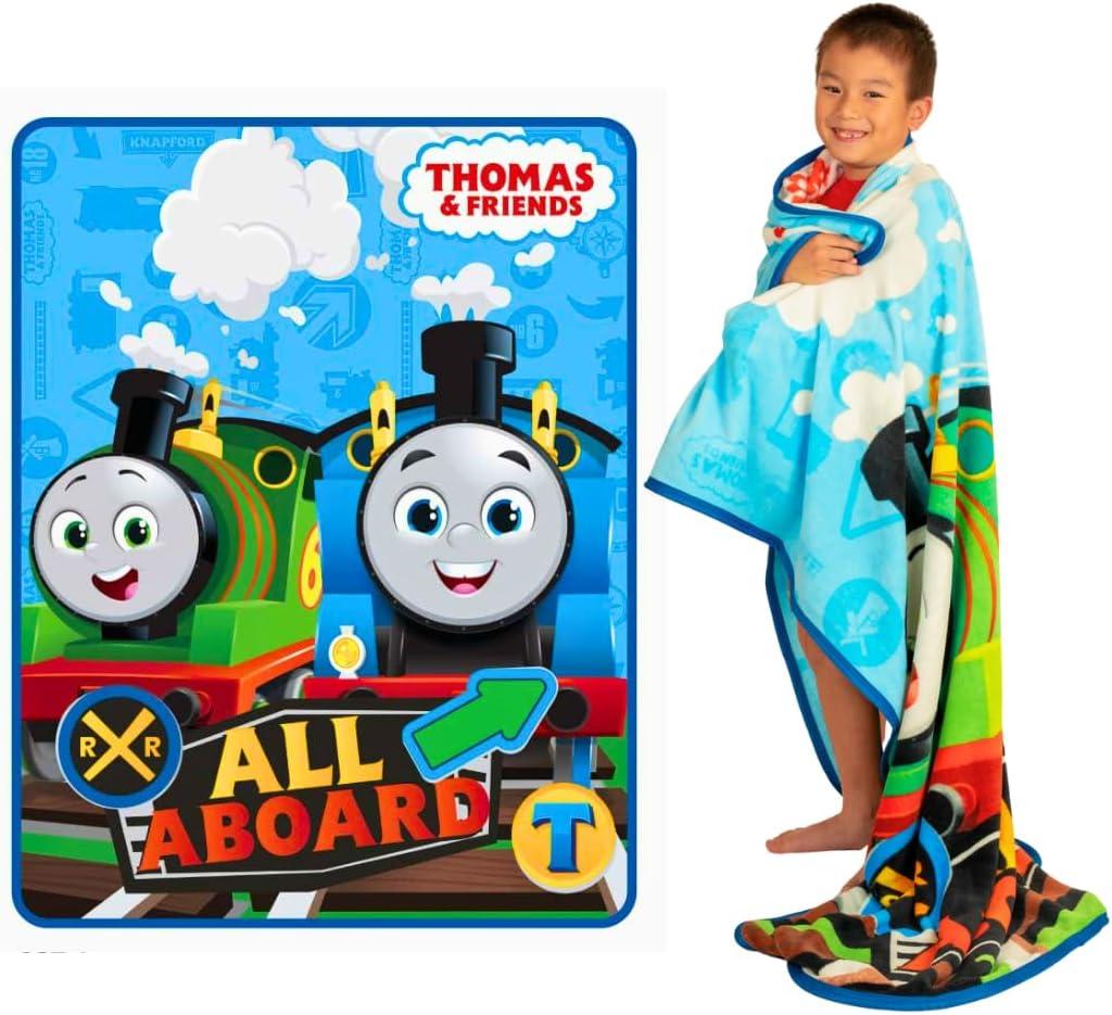 Thomas and Friends Kids Bedding Super Soft Micro Raschel Throw, 46 in x 60 in, (Official Licensed Product) by Franco