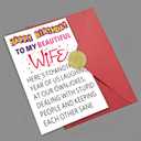 2 x Funny Birthday Card for Wife - Romantic Happy Birthday Card Gift for Women from Husband, Thoughtful Gift Decoration Ideas for Her (02)