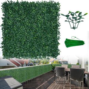 ODTORY Artificial Boxwood Wall Panels 20x20 inch 8Pcs, UV-Anti Faux Greenery Grass Hedge for Privacy ScreenFake Ivy Plant Fence for Outdoor Garden, Backyard, Balcony, and Indoor Home Decoration