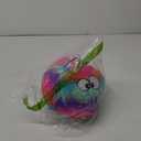 goDog Furballz Squeaky Plush Ball Dog Toy, Chew Guard Technology - Cool Rainbow, Large