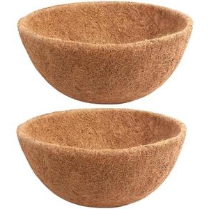 Y&M 2pcs 16“ Round Coconut Fiber Liner, 16'' Coco Liner Pre-Formed Replacement for Wall Hanging Planter Basket