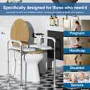 Raised Toilet Seat with Handles, Heavy Duty Toilet Seat Riser for Seniors with Height Adjustable, up to 450lbs, Toilet Chair for Elderly, Pregnant and Handicap, Fit Any Toilet, White