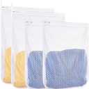 4 pcs Durable Honeycomb Mesh Laundry Bags for Delicates 16" x 19" (2 Large) 12" x 15" (2 Medium)