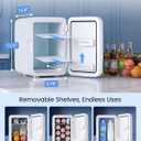 Electactic 10L Mini Fridge, Portable Compact Refrigerator, 2.6 Gal Skincare Cooler with AC/DC Adapter, Quiet Small Personal Fridge for Beverage, Food, Makeup, Bedroom, Office, White