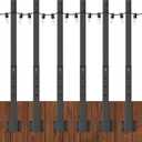 NUERPO 6 Pack String Light Poles,2.8Ft Metal Poles for Outdoor String Lights, Outdoor Light Poles with Post, Poles/Stand for Outside, Patio, Deck, Backyard, Garden Wedding, Party