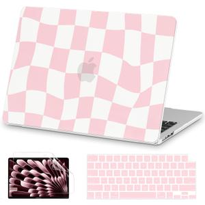 AKIT Compatible with MacBook Air 13 inch Case 2025 2024-2022 M4 M3 M2 A3240 A3113 A2681, Unique Hard Shell Laptop Case+Screen Protector+Keyboard Cover for Mac Book Air 13.6 inch, Pink Checkboard AKIT Compatible with MacBook Air 13 inch Case 2025 2024-2022 M4 M3 M2 A3240 A3113 A2681, Unique Hard Shell Laptop Case+Screen Protector+Keyboard Cover for Mac Book Air 13.6 inch, Pink Checkboard