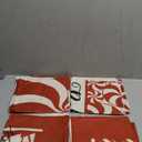 Fahrendom Merry Christmas Tree Decorative Throw Pillow Cover 18 x 18 Set of 4, Xmas Red Candy Canes Porch Patio Outdoor Pillowcase, Winter Holiday Holly Jolly Gifts Cushion Case Home Decor