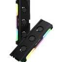 EZDIY-FAB RH02 ARGB RAM Cooler, Active Memory Cooling Module with Integrated Triple 20mm PWM Fans for DDR5 DDR4 Desktop RAM, Advanced Memory Cooling, 5V 3-Pin ARGB Lighting, 2 Pack - Black