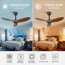 KBZZ 36" Modern Ceiling Fan - No Light, 6 Speeds, Reversible DC Motor, 3 ABS Blades, Black - Remote Controlled for Indoor/Outdoor