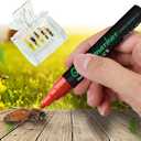 Queen Bee Marking Kit - 5 Standard Colors Marker Pen Set with 4 Clear Plastic Queen Catcher Clips, Safe Gentle Queen Bee for Beekeeping Beginners
