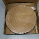 Rotating Cake Stand 12" Wood Cake Stand with Cake Cutting Set,Rustic Wooden Cake Stands for Party/Wedding/Baking Gifts/Event/Cake Turntable for Decorating