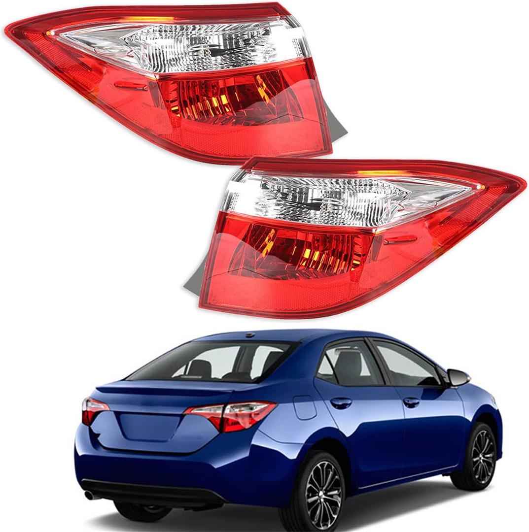 WFLNHB Driver and Passenger Side Tail Lights Assembly Replacement for Toyota Corolla 2014 2015 2016 Rear Tail Lights Lamps 8155002751 8156002751