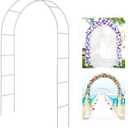 Metal Pergola Arbor,Wedding Arch 4.6 Feet Wide x 7.9 Feet High,Assemble Freely Lightweight Wide Wedding Garden Arbor Bridal Party Decoration White