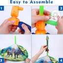 Gizzjoy Dinosaur Toy Rocket Launcher for Kids - Launch Up to 100 Ft, 4 Rockets, Outdoor Outside Toys for Kids, Dinosaur Toys, Birthday Gifts for 3 4 5 6 7 8-12 Year Old Boys Girls