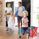 Foldable Shoe Cover Box Dispenser with 100PCS Shoe Covers, Shoe Covers Box with Double Compartment Fabric Storage Bin Holder for Indoors Open House Supplies, House Indoor Guest Supplies