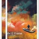 FULDGAENR 8x12 Picture Frame Set of 2, White Frames for 8 x 12 Inch Photo Poster Certificate, High Transparency Wall/Tabletop Frame with Horizontal Vertical Display (2 Pack | White | 8"x12")