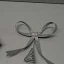 HUTHDAK Large Glitter Silver Bow Christmas Tree Topper,9.4 Inch Metal Tree Topper,Silver Bow Christmas Decorations for Xmas Home Decor Holiday Party Indoor Outdoor Shop Office