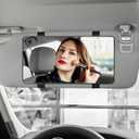 Car Sun Visor Mirror, HD Glass Large Car Sun Visor Vanity Mirror, Automotive Makeup Mirrors with Straps, Sun-Shading Cosmetic Mirrors for Women Girls, Universal for Most Vehicles (Black)