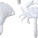 3PCS Decorative Wall Hooks,Vintage Nautical Wall Decor,Beach Themed Cast Iron Hooks Nautical Coat Rack Decorative Mounted Antique Shabby Chic Metal Bathroom Towel,Coat Hooks,Hanger (Medium)