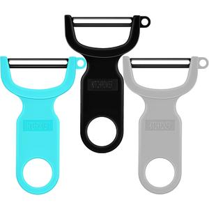 Original Vegetable Peeler, Potato Peelers for kitchen Carbon Steel Blade 3-Pack Grey/Blue/Black