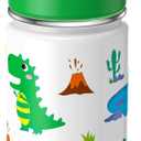 OISIZ Kids Water Bottle with Straw Lid 14oz, Vacuum Insulated 316 Stainless Steel Water Bottles for Kids for School, Leakproof Water Bottle, BPA Free and Keep Cold for 24 Hours (dinosaur)