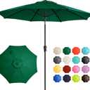Ayge 9FT Large Outdoor Patio Umbrella Market Table Umbrella-UV Resistant, Easy Push Button Tilt and Crank, 8 Sturdy Fiberglass Ribs Heavy-Duty Pool Umbrella for Deck, Backyard,Garden,Green