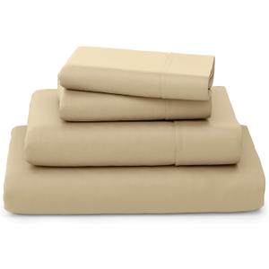 Cosy House Collection Luxury Bamboo Sheets - Blend of Rayon Derived from Bamboo - Cooling & Breathable, Silky Soft, 16-Inch Deep Pockets - 4-Piece Bedding Set - Cal King, Tan