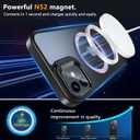 Fin2feel Magnetic for iPhone 12/iPhone 12 Pro Case with Screen Protector, Compatible with MagSafe, Built-in Stash Stand Phone Case Anti-scratch Shockproof Cover for iPhone 12/12 Pro(Translucent Black)