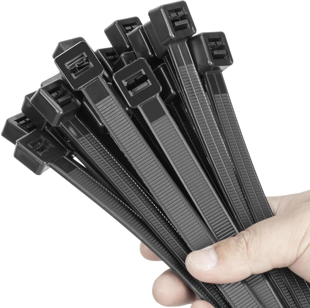 18 inch Black Long Zip Ties Heavy Duty (600 Pack), 2024 New Patented Design, 300 LBS Ultra Strong Tensile Strength, Self-Locking Nylon PA66 UV Resistant Cable Ties for Indoor and Outdoor Use 18 inch Black Long Zip Ties Heavy Duty (600 Pack), 2024 New Patented Design, 300 LBS Ultra Strong Tensile Strength, Self-Locking Nylon PA66 UV Resistant Cable Ties for Indoor and Outdoor Use