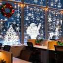 2 x HEEKPEK 163PCS Christmas Window Clings Decorations Large Merry Christmas Double Sided Stickers, Santa Claus Xmas Tree Reindeer Decals for Home Office School (14 Sheets)