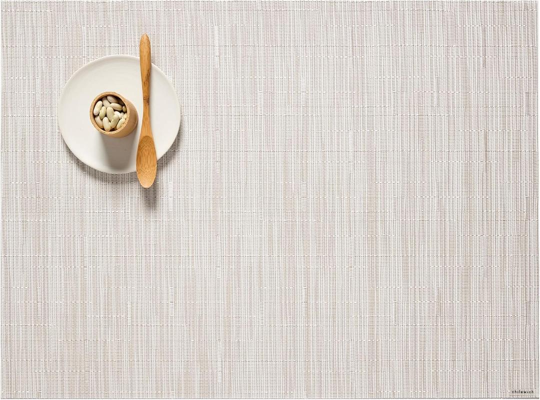 Chilewich Bamboo Placemats Set of 4 - Woven Rectangle Placemats - Reusable, Stain-Resistant, Indoor/Outdoor Tabletop Protection - 19" x 14" - Coconut