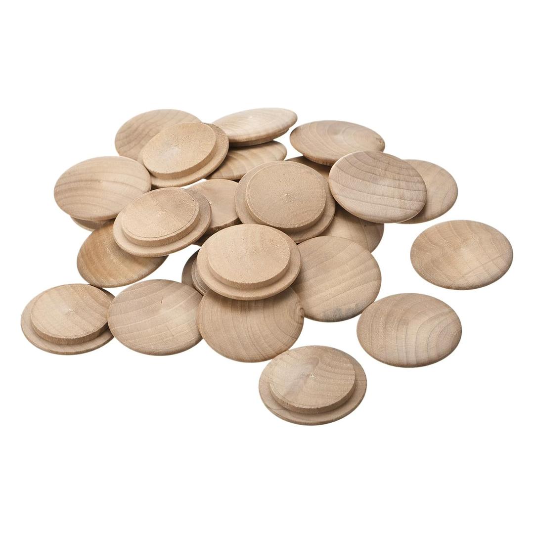 uxcell Wood Plugs, 50Pcs 45 x 35 mm - Beech Wood Button Top Plugs, Screw Hole Covers, Decorative Wooden Cover for Stair Chair Craft Furniture Woodworking