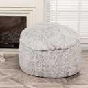 Bean Bag Chairs Cover No Filler Soft Washable Plush Fiber Adult Beanbag Chair Fuzzy Fur Cover Without Filling Snow Coffee Bean Bag Cover