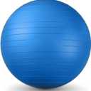 26 Inch Exercise Ball, Yoga Ball for Workout, Balance Stability, Fitness Ball for Office, Home, Gym, Balance Balls with Quick Pump (Blue)