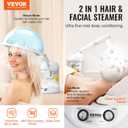 VEVOR Hair Steamer, 2 in 1 UV Ozone Hair & Facial Steamer with Detachable Bonnet Hood, Nano Ionic Face Steamer with 360 Rotatable Sprayer for Deep Conditioning, Perfect for Salon Spa Home Beauty