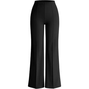 OQQ Women Wide Leg Pants High Waist Casual Pants Fall Clothes Outfits (Medium, Black)