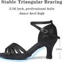 iCKER Womens Latin Dance Shoes Heeled Ballroom Salsa Tango Party Sequin Dance Shoes, Size: 8.5