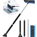helloleiboo 2025 Extra Long 55.7" Ice Scrapers for Car Windshield Multi-Functional Detachable Car Ice Scraper with Foam Grip and 270° Pivoting Brush Head Snow Brush for SUV Truck Auto (Blue)