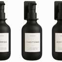 Molimoli Soap Dispenser, Bathroom Soap Dispenser Set, Glass Dispenser, Soap Dispenser for Kitchen, Kitchen Soap Dispenser Pump, 500ml/16.9 Oz, Set of 3, Black