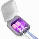 Hipykat Toothbrush Sanitizeri Case with U V-C Lights, Dryer Heating, Fan Drying - Rechargeable Portable Toothbrush Cover, Hook Wall Mount Sterilizeri Box for Home, Travel & Fits All Toothbrushes