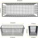 2 Sets Extra Large Hanging Wall Basket, Black Metal Wire Baskets with Steel Hooks for Organizing, WallmountedFruit Vegetable Toy Snack Storage, Home Kitchen Bathroom Laundry Pantry Organizer