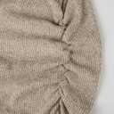 Womens Long Sleeve Knit Ribbed Maternity Dress, Ruched Midi Maternity Bodycon Dress Casual Work (Small, Khaki)