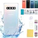 UooFide Compatible for Samsung Galaxy S10+ Replacement Back Glass Cover 6.4-Inches SM-G975 All Carriers with Installation Manual + Repair Tool Kit (Prism White)