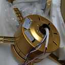 52'' Ceiling Fan with Lights and Remote, Low Profile Modern Ceiling Fan Gold, 6 Speed, Reversible, 3000k-6000k LED, Quiet DC Motor Ceiling Fans for Indoor Outdoor Bedroom Living Room