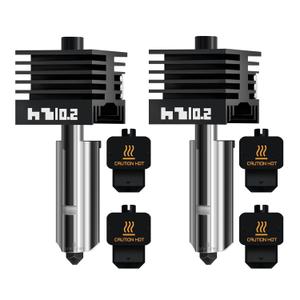0.2MM Bamboo Lab H2D/H2S/H2C/P2S Hotend Kit, Upgraded High Temp and Quick Swap Hardened Steel Nozzle Replacement 3D Printer Extruder Print head with 2Pcs Silicone Sock for H2 Series Combo/P2S (2Packs)