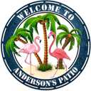 MeMate Flamingo Patio Sign Outdoor Decor, Personalized Metal Sign for Backyard, Custom Name Signs for Garden Porch, Deck, Large Metal Sign for Outside, Housewarming Gifts for Family Friends