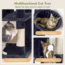 Globlazer F66 Corner Cat Tree, 66in Multi-Level Climbing Tower, Dark Grey
